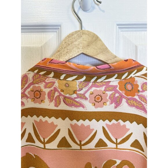 Alex Marie Wren Banded Collar Dress Size 14 Long Sleeves A-Line Button Front - Picture 9 of 12